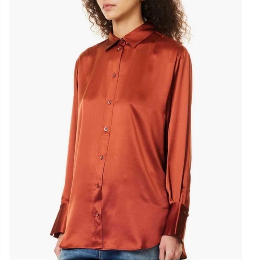 Frame Silk Button Down Blouse Size XS New With Tags - Picture 4 of 4